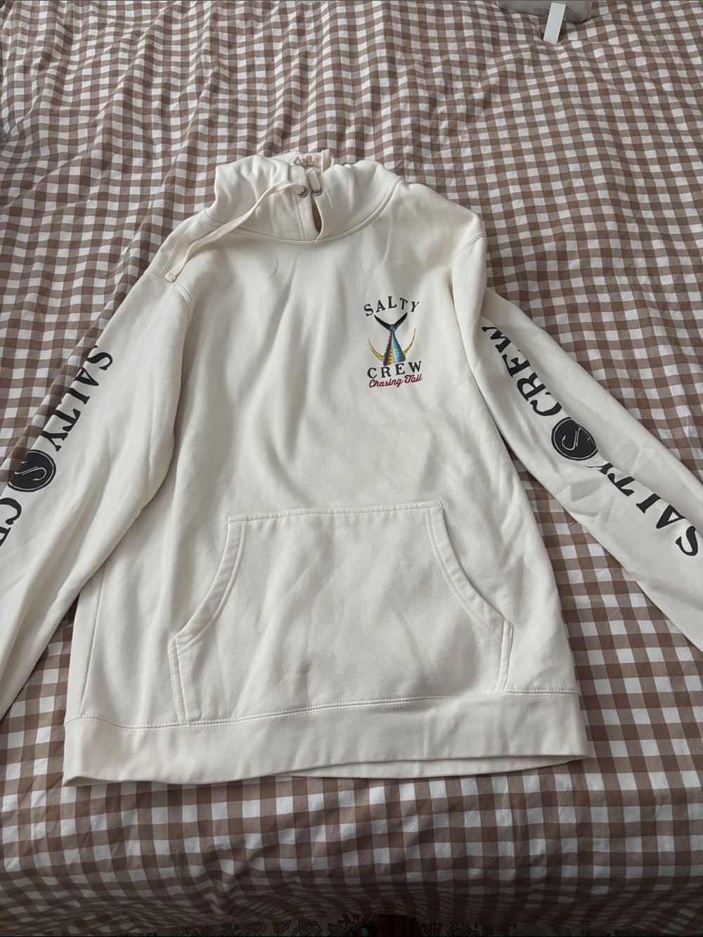 Salty Crew Cream Hoodie Pullover with Graphic Logo